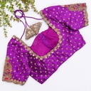 Royal Purple embroidery bridal blouse