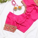 traditional Indian attire with this stunning pink embroidered Blouse