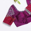 bridal look with this stunning brownish purple blouse