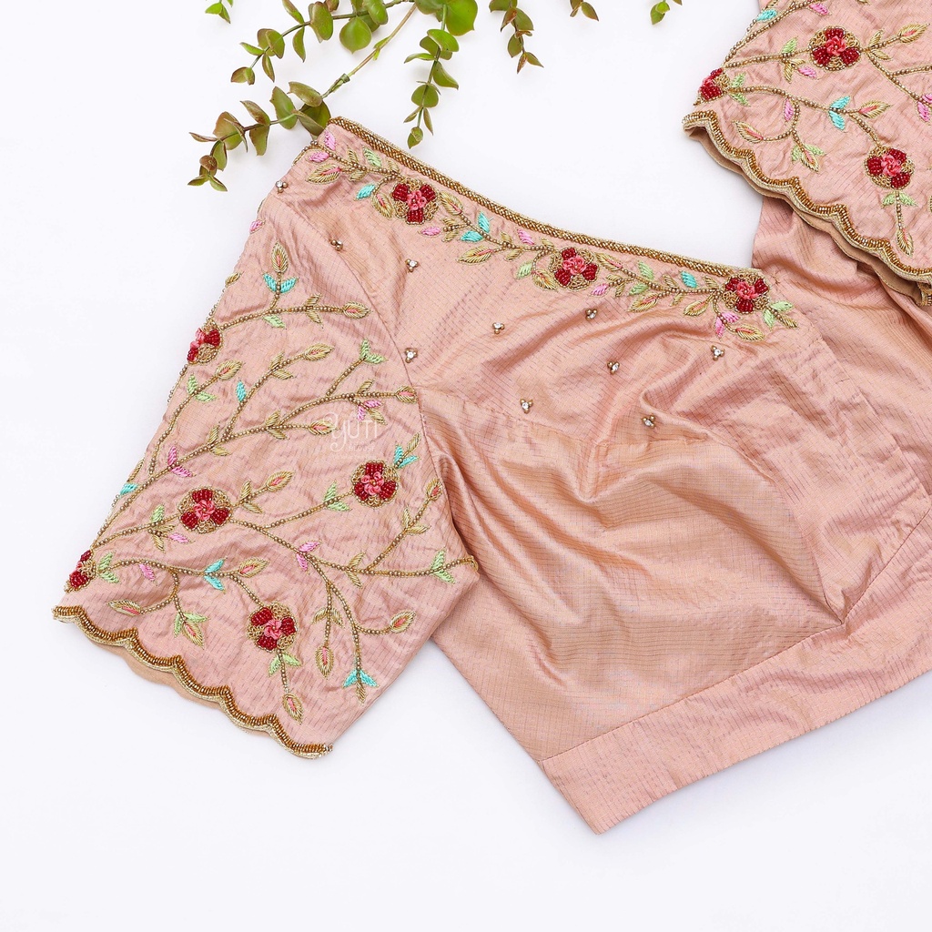 Just finished sewing the embroidery blouse with a unique pattern.