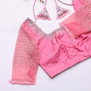 A pop of pink, a touch of serenity bridal blouse