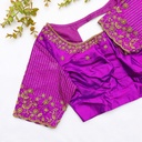 Purple blouse with gold thread work