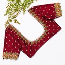 Step into elegance with this stunning red color embroidery bridal blouse!