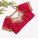 Red Wine embroidery bridal blouse