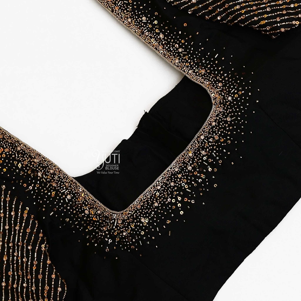 Black simple stardust bridal blouse