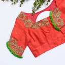 Pink embroidery bridal blouse