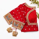 Red blouse with a gold border