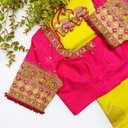 Pink embroidery bridal blouse