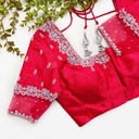 Bridal pink blouse with silver beads