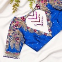Bridal blue blouse with a heart cut
