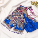 Bridal blue blouse with a heart cut