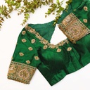 Bridal green blouse with gold embroidery