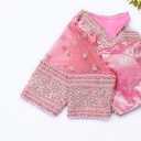 Bridal pink blouse with a warm white design