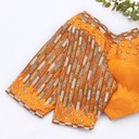 yellow blouse with a matching neck and embroidery design