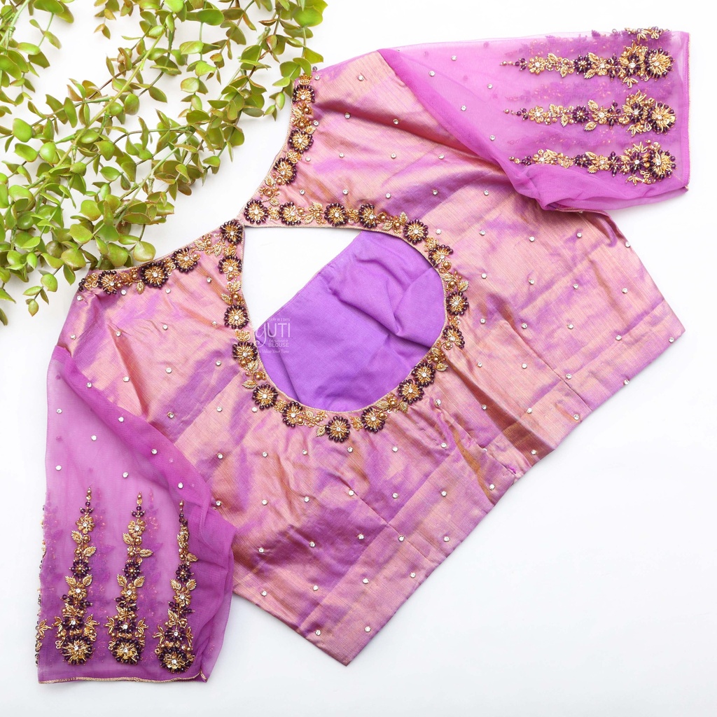 Faded Pink embroidery bridal blouse