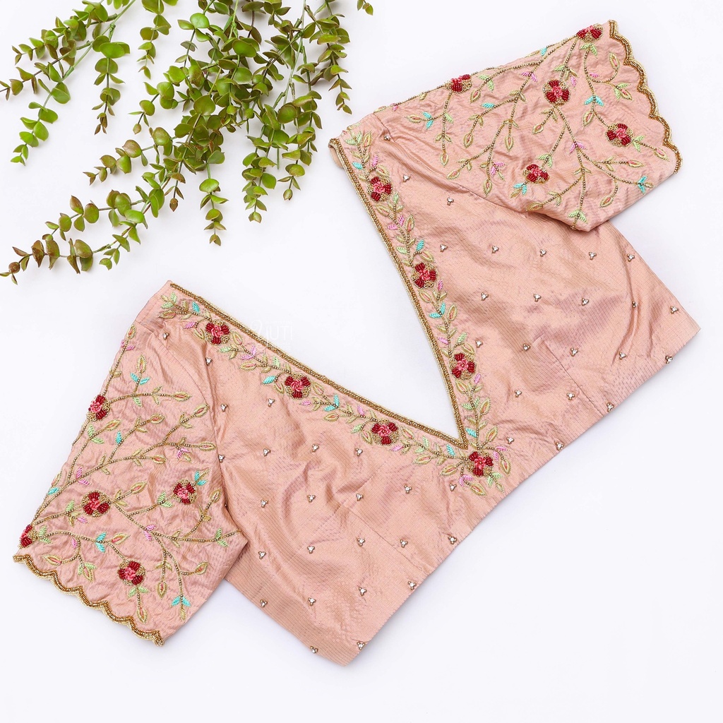 Rose Fog embroidery bridal blouse