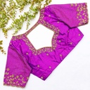 Purple embroidery bridal blouse