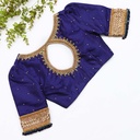 Blue embroidery bridal blouse