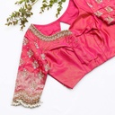 Dark Pink  embroidery bridal blouse