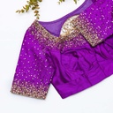 Vibrant Purple embroidery bridal blouse