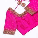 Deep Pink embroidery bridal blouse