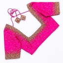 Deep Pink embroidery bridal blouse