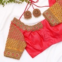 Introducing our stunning Light Red Embroidery blouse!