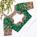 Introducing our exquisite Dark Spring Green Embroidery blouse