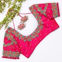 Introducing our stunning Dark Hot Pink Embroidery blouse
