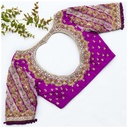 Introducing our stunning and sophisticated Vibrant Purple Embroidery blouse