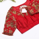 Fire Engine Red Embroidery bridal blouse