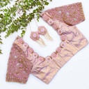 Lavender hand embroidery bridal blouse