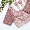 Lavender hand embroidery bridal blouse