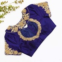 Blue hand embroidery bridal blouse