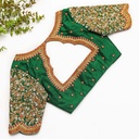 Green  hand embroidery bridal blouse
