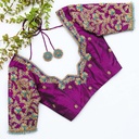 Purple hand embroidery bridal blouse