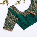 Deep Sea Green hand embroidery bridal blouse