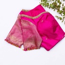 Pink hand embroidery bridal blouse