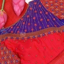 Red checked floral bridal blouse