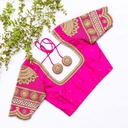 Deep Pink embroidery bridal blouse