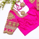 Deep Pink embroidery bridal blouse