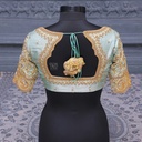 Light Blue Grey embroidery bridal blouse