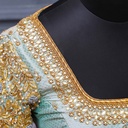 Light Blue Grey embroidery bridal blouse