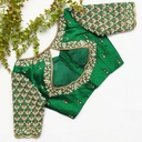Deep Green  embroidery bridal blouse