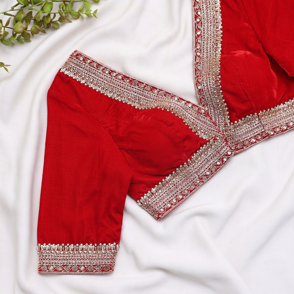 Red Wine color customized bridal blouse