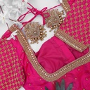 Pink checked bridal blouse
