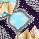 Purple checked floral bridal blouse