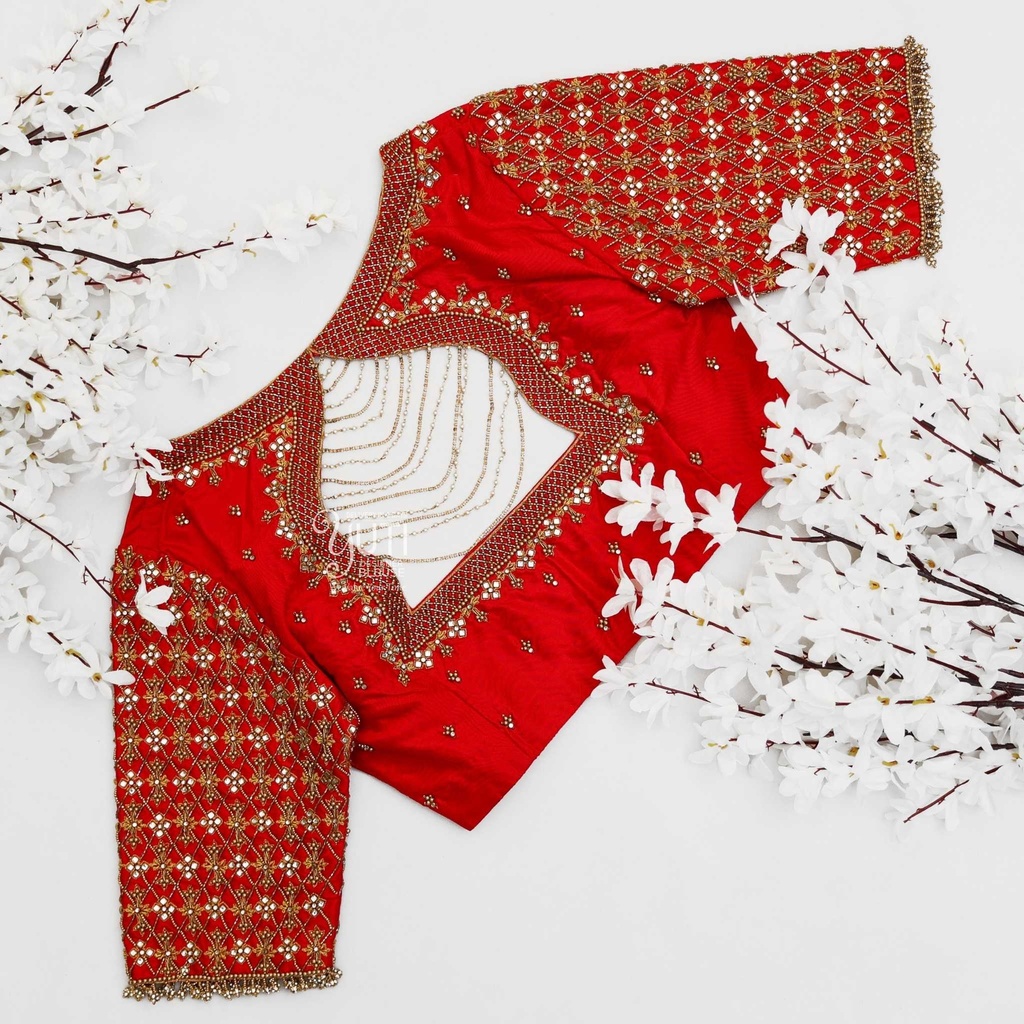 red-checked-floral-bridal-blouse3