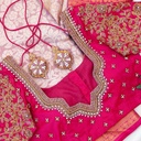 Pink blouse with contrast floral design