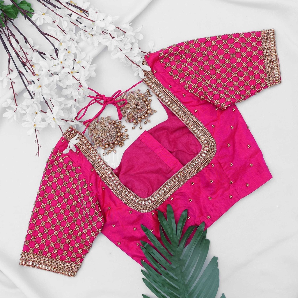 pink-checked-bridal-blouse3